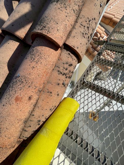 目黒区腹町で外装改修工事前足場設置建物干渉対策の写真