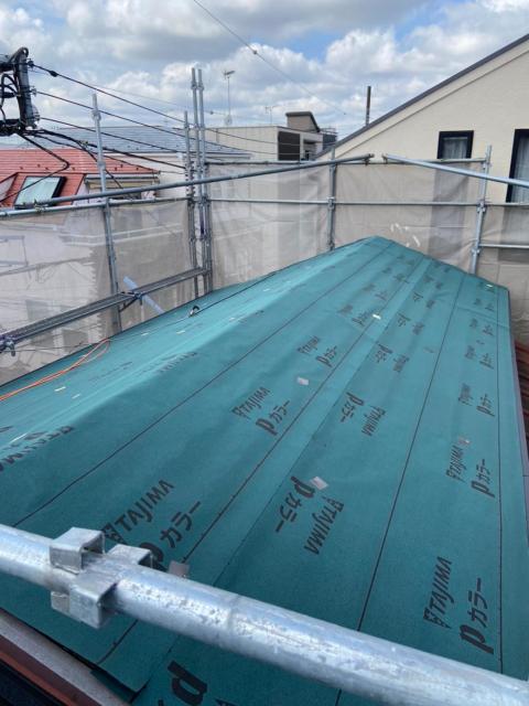 目黒区戸建て屋根防水シート写真