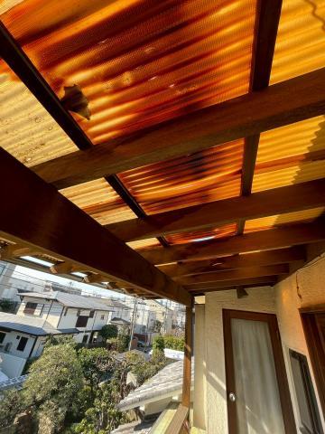品川区で一戸建てベランダの波板の現地調査写真