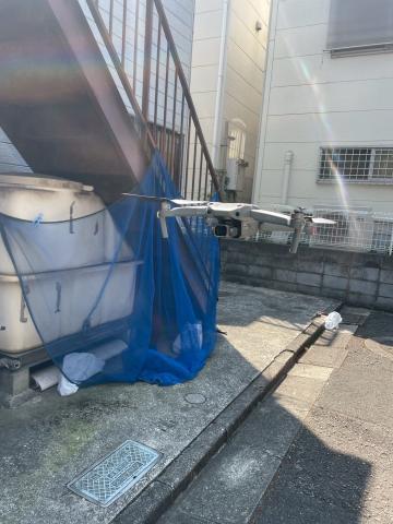 目黒区目黒本町で一戸建て屋根のドローン調査写真