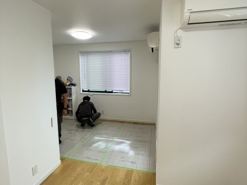 子供部屋の間仕切り工事準備