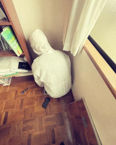 品川区小山台で漏水の調査をしている写真
