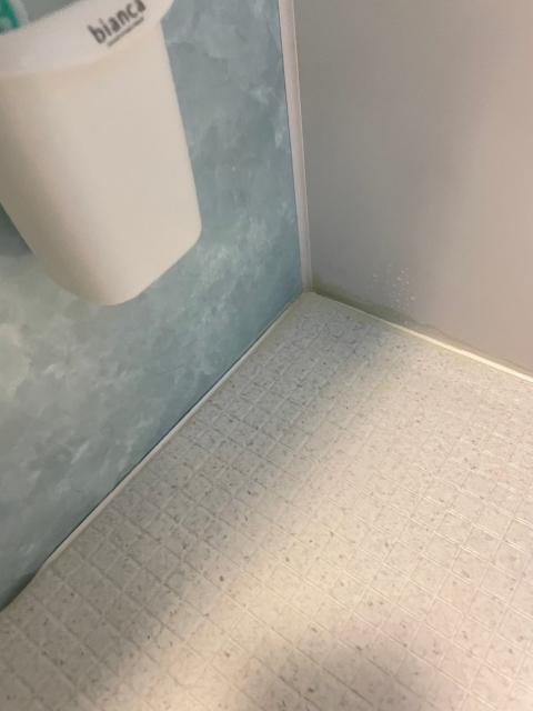 品川区武蔵小山のマンションでお風呂場隅の方のコーキング劣化写真