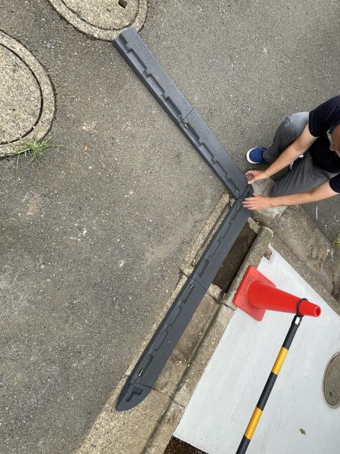 品川区旗の台で電動カート置き場にスロープ設置作業確認写真
