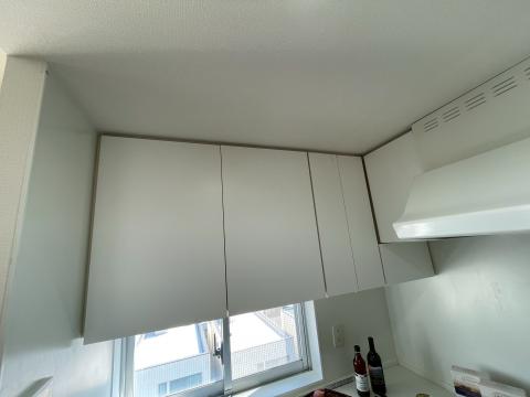 武蔵小山で中古マンション購入後リフォームキッチン吊り棚、壁等の既存写真