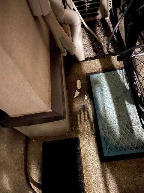 武蔵小山　屋根板金が飛来して傷付いた様子の写真