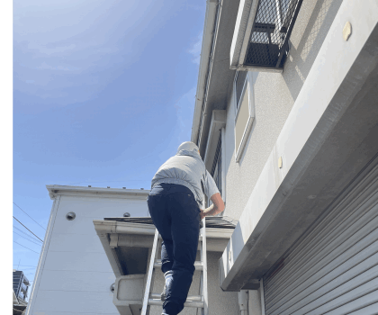 品川区で外装改修工事の着工前に板金調査を行いました