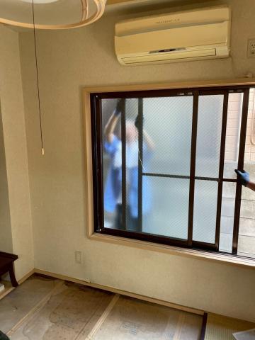 品川区中延で熱割れガラス交換を火災保険適用でした写真