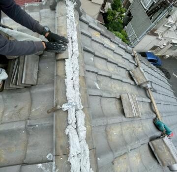 目黒区目黒本町で棟瓦の修繕工事を行いました