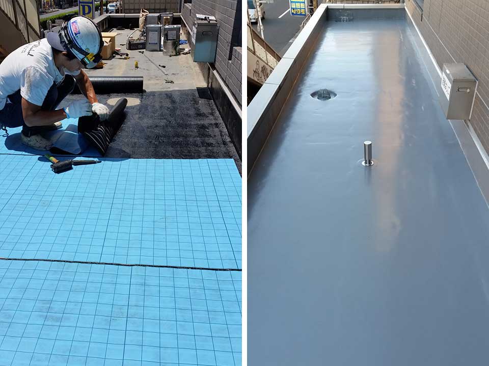 ベランダの防水塗装した写真