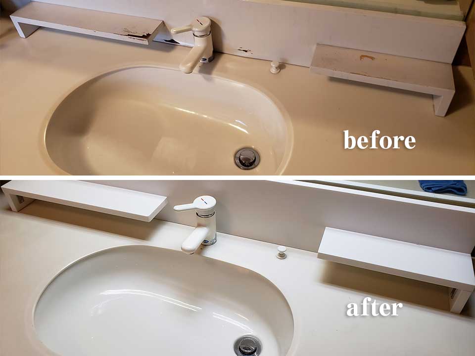 洗面所の置き棚造作写真