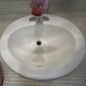 品川区小山で洗面ボウル特殊リペア完成写真