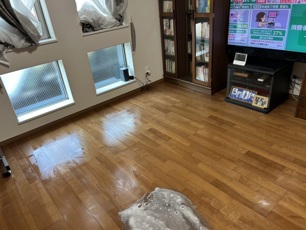 品川区小山台でフローリング洗浄写真