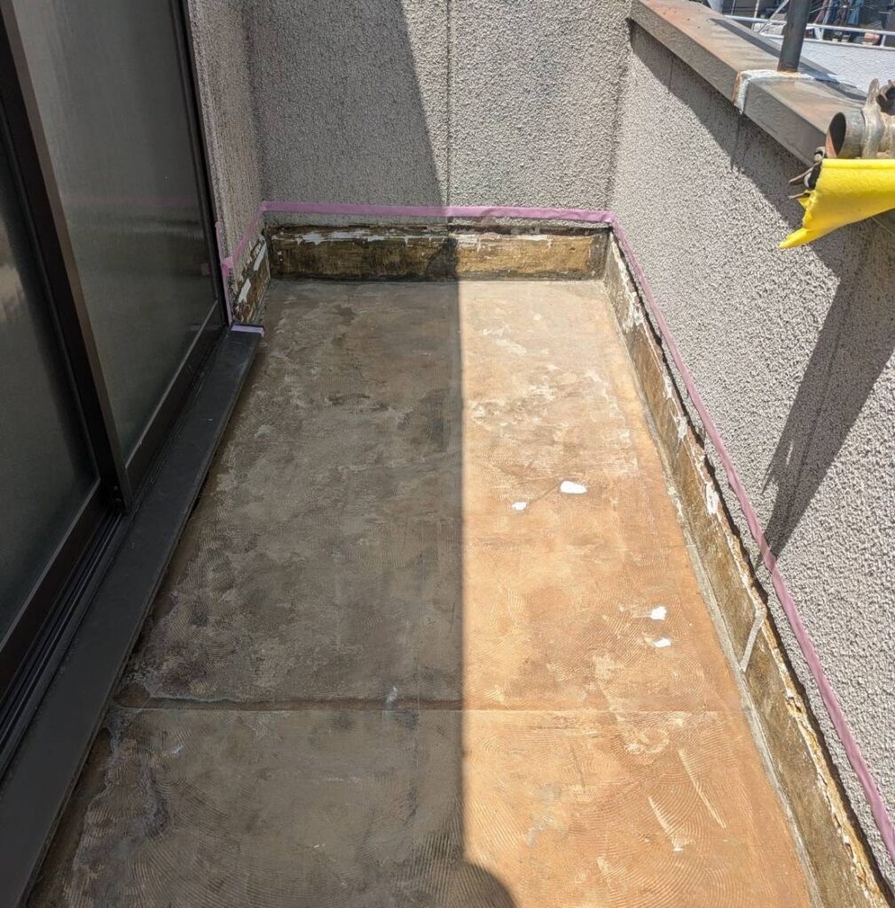 ベランダ防水工事前既存写真