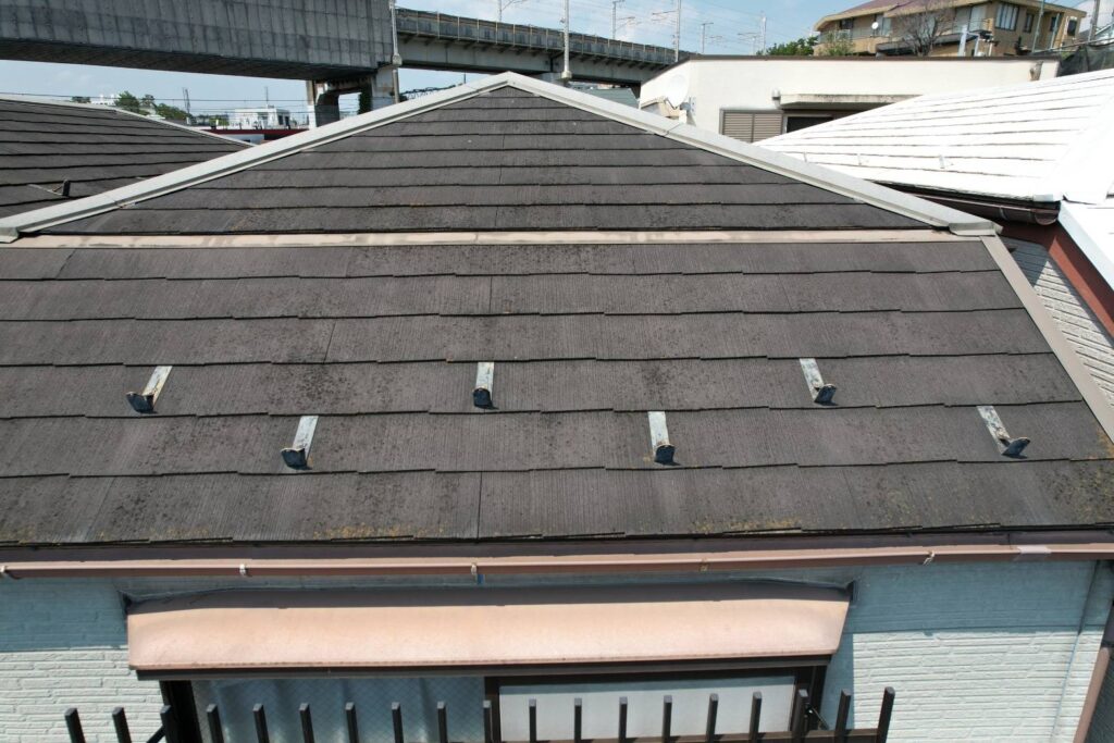 目黒区目黒本町で屋根のドローン調査を行う前の写真
