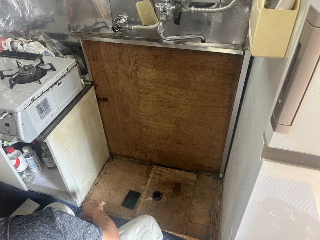 西小山の賃貸アパートでキッチン撤去した写真