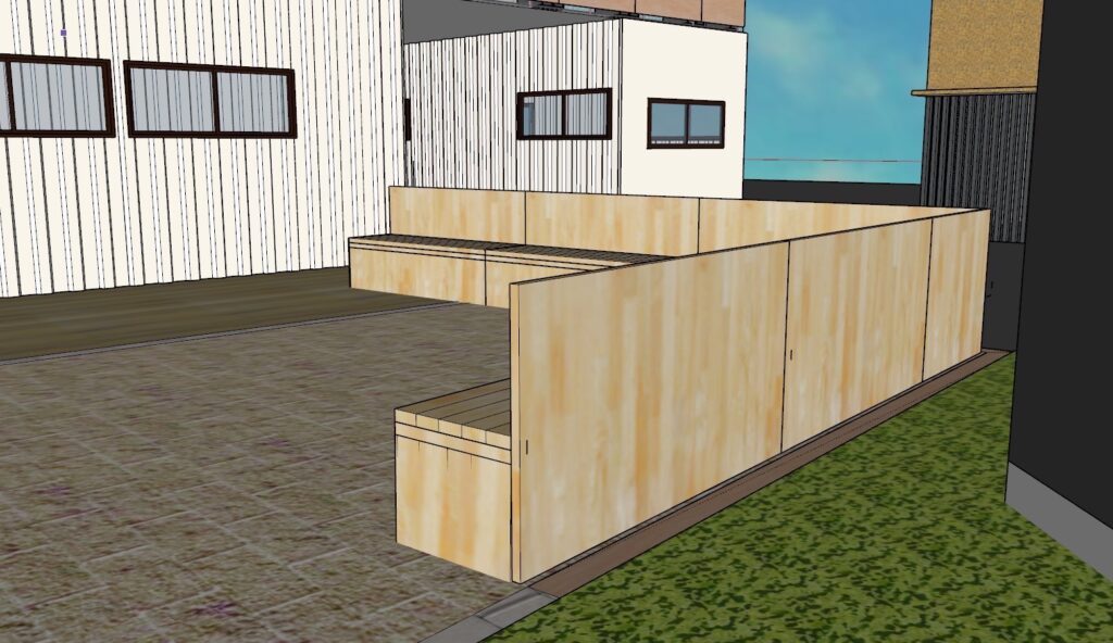クラフトビレッジ西小山の3Dベンチ反対側の映像写真