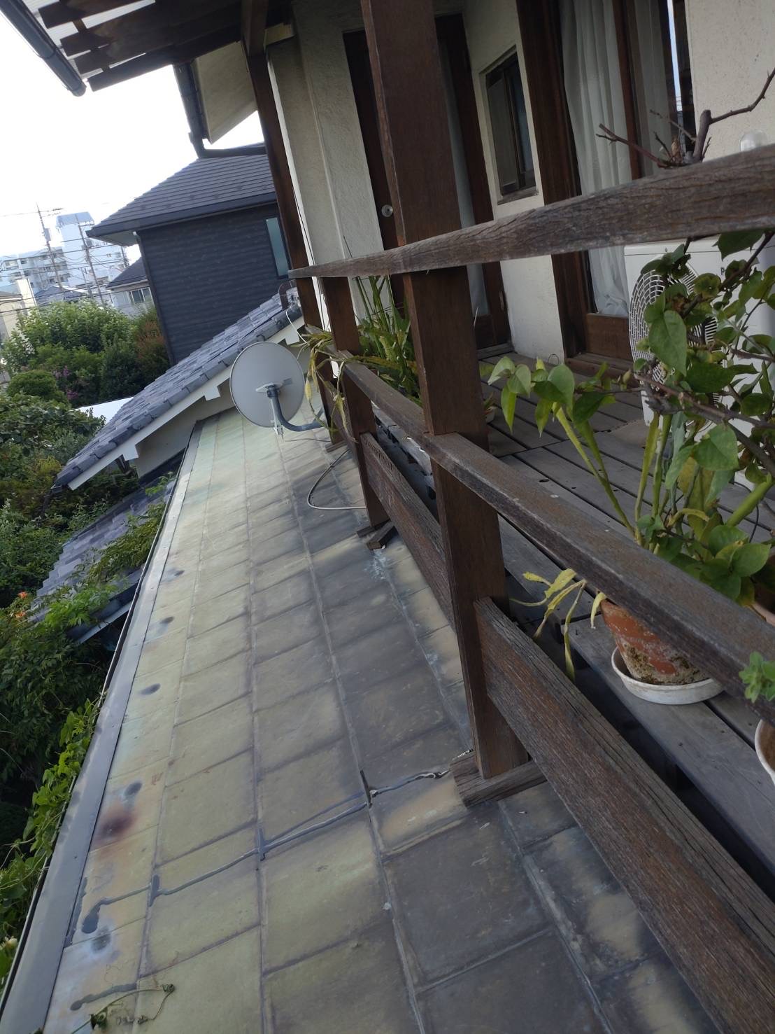 目黒区下目黒で木製ベランダ全体既存写真