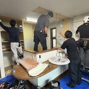 品川区小山でリビングリニューアル工事(キッチン)解体と電気配線工事写真